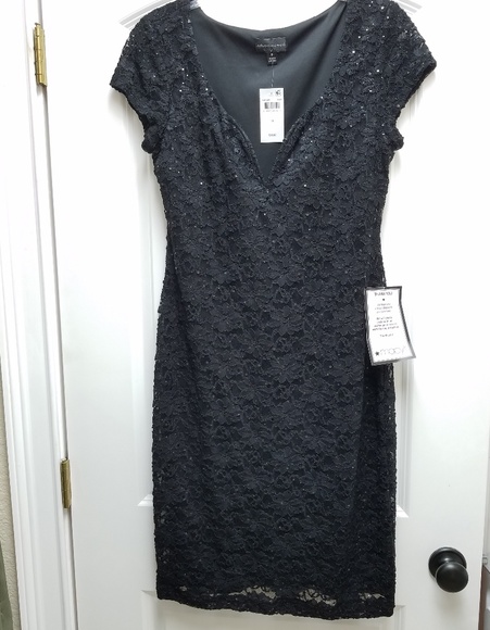 Lace & sequin black cocktail dress, NWT, gorgeous! - Picture 3 of 8